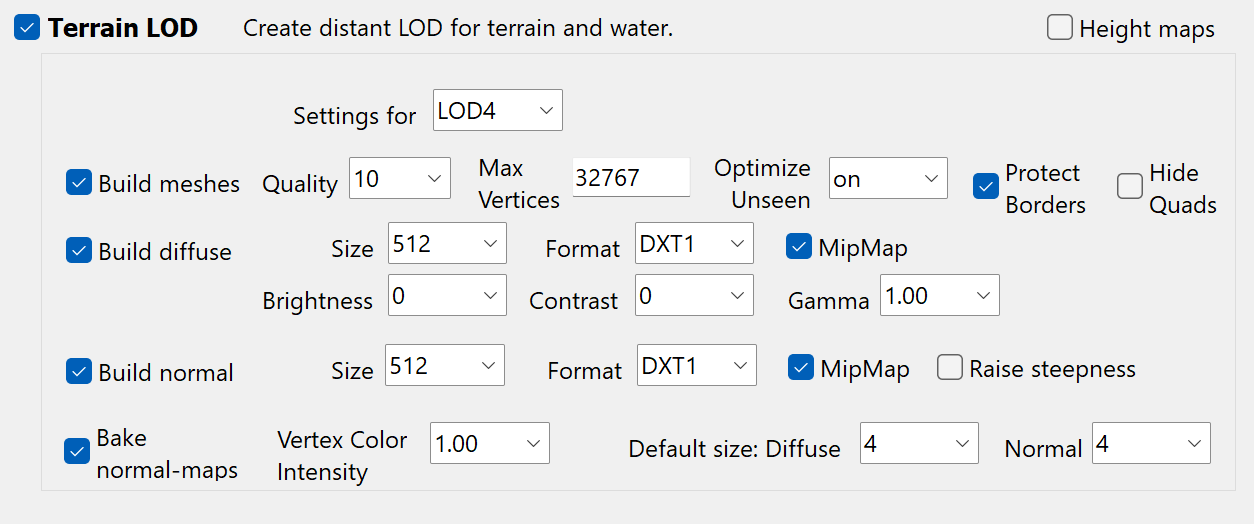 Terrain LOD Settings - Level 4